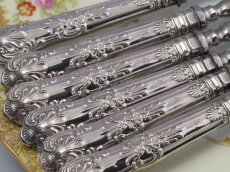 画像3: 純銀ハンドル クイーンズパターン デザートフォークセット (3)