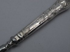 画像5: 純銀ハンドル クイーンズパターン デザートフォークセット (5)