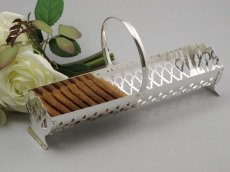 画像1: 透かし細工 シルバープレート ビスケットトレイ (1)