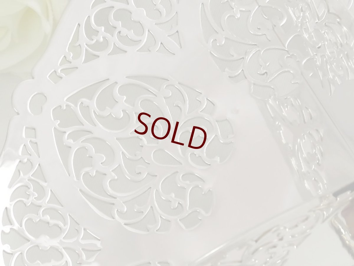 画像5: エドウォーディアン　シルバープレート透かし彫　サンドイッチトレイ (5)