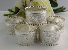 画像4: ヴィクトリアン ロココスタイル ナプキンリングセット 美品 (4)