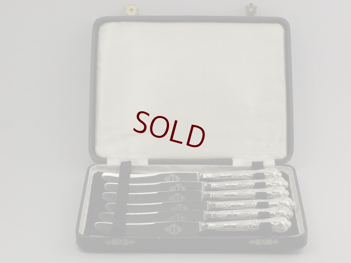 画像5: スコーンにもぴったり。純銀ハンドル クイーンズパターン デザートナイフセット (5)