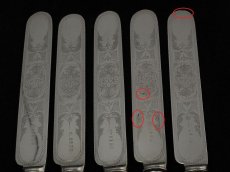 画像2: ヴィクトリアン 白蝶貝ハンドル　デザートカトラリー5組セット　美彫刻 (2)