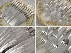 画像3: ヴィクトリアン 白蝶貝ハンドル美彫刻 デザートカトラリー 12組セット (3)