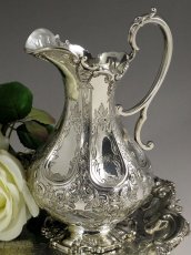 画像2: ヴィクトリアン 薔薇とお花の シルバープレート ミルクジャグ (2)