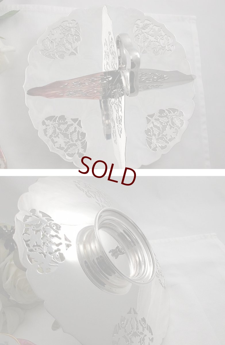 画像4: シルバープレート透かし彫　サンドイッチトレイ (4)