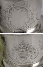 画像2: ヴィクトリアン 薔薇の摘みと花かごの彫刻のビスケットジャー (2)