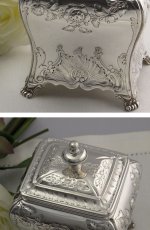 画像2: ヴィクトリアン お花のガーランド ティーキャディー (2)