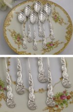 画像3: 純銀製 アールヌーボー　ティースプーン6本セット (3)