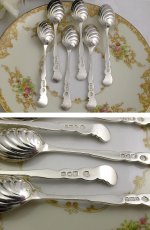 画像4: 純銀製 アールヌーボー　ティースプーン6本セット (4)