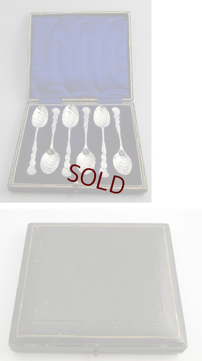 画像5: 純銀製 アールヌーボー　ティースプーン6本セット (5)