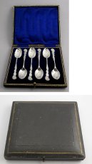 画像5: 純銀製 アールヌーボー　ティースプーン6本セット (5)