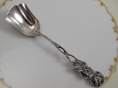 画像1: 純銀 ヒルデスハイム風 薔薇のシュガー/ジャムスプーン (1)