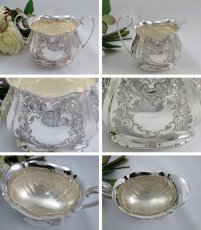 画像5: ヴィクトリアン 1895年 お花とスクロールのティーセット (5)