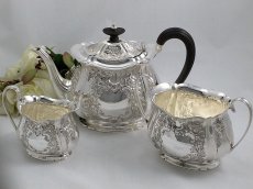 画像1: ヴィクトリアン 1895年 お花とスクロールのティーセット (1)