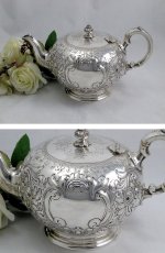 画像2: ヴィクトリアン 薔薇とスクロールのティーセット (2)
