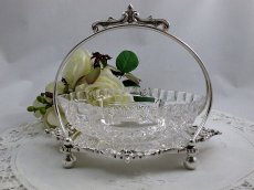 画像5:  Walker & Hall シルバープレート ハンドカット クリスタルガラス ジャムディッシュ (5)