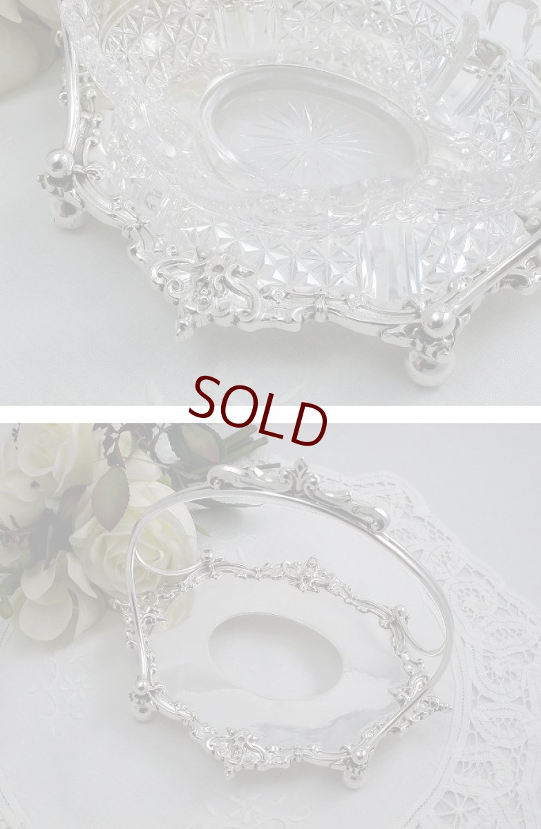 画像2:  Walker & Hall シルバープレート ハンドカット クリスタルガラス ジャムディッシュ (2)