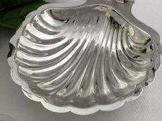 画像3: ヴィンテージ シルバープレート/グラス シェル型バターディッシュ (3)