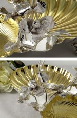 画像3: ヴィクトリアン　シルバープレート/金鍍金　シェル型ダブルディッシュ (3)