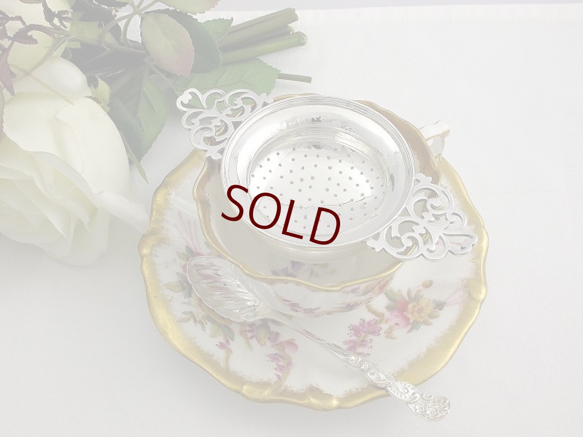 画像5: 純銀(925)　100ｇ　受け皿つき 透かし細工のティーストレイナー (5)