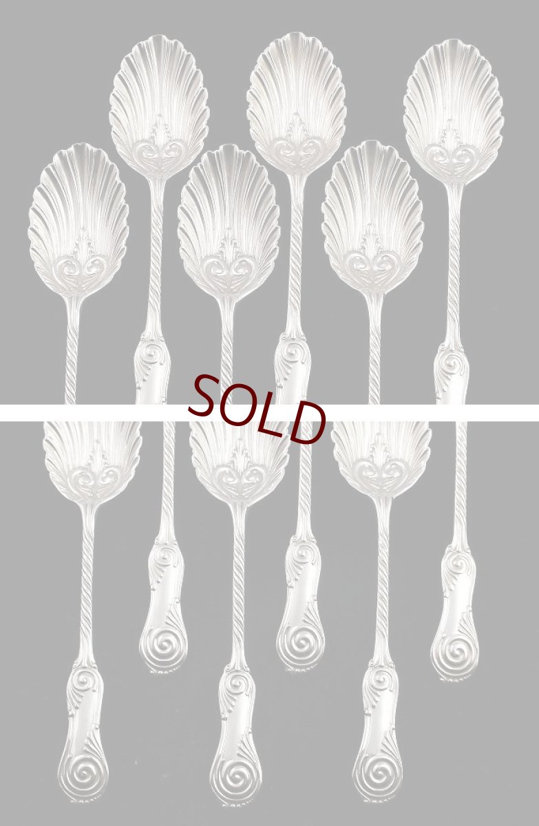 画像2: 美麗 純銀 マッピン＆ウェッブ Mappin & Webb シェル型スプーンセット (2)