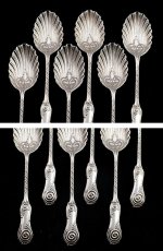 画像2: 美麗 純銀 マッピン＆ウェッブ Mappin & Webb シェル型スプーンセット (2)