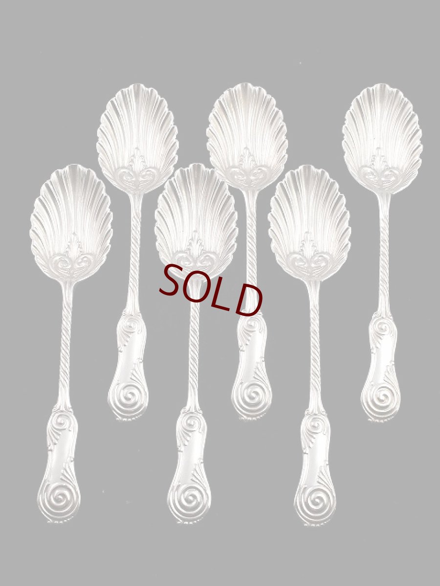画像1: 美麗 純銀 マッピン＆ウェッブ Mappin & Webb シェル型スプーンセット (1)