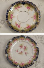 画像3: 1880年 手描き金彩　ドイツ RS PRUSSIA　 オーストリアンローズ　トリオセット (3)