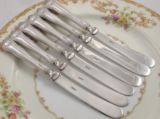 画像4: 1935年　純銀ハンドル リボンモチーフ スコーンナイフセット (4)