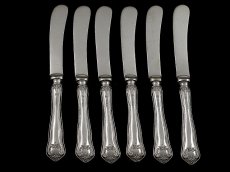 画像1: 1935年　純銀ハンドル リボンモチーフ スコーンナイフセット (1)