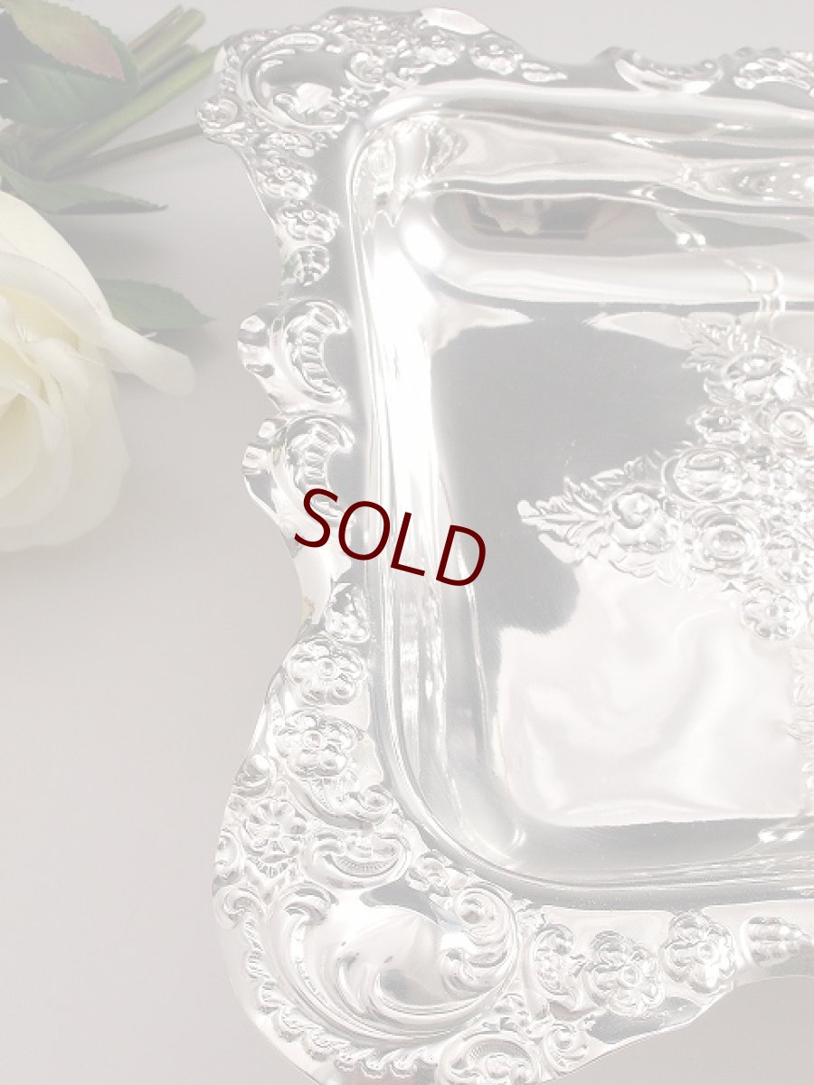 画像3: ヴィクトリアン シルバープレート 美彫 薔薇のケーキバスケット (3)