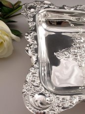 画像3: ヴィクトリアン シルバープレート 美彫 薔薇のケーキバスケット (3)