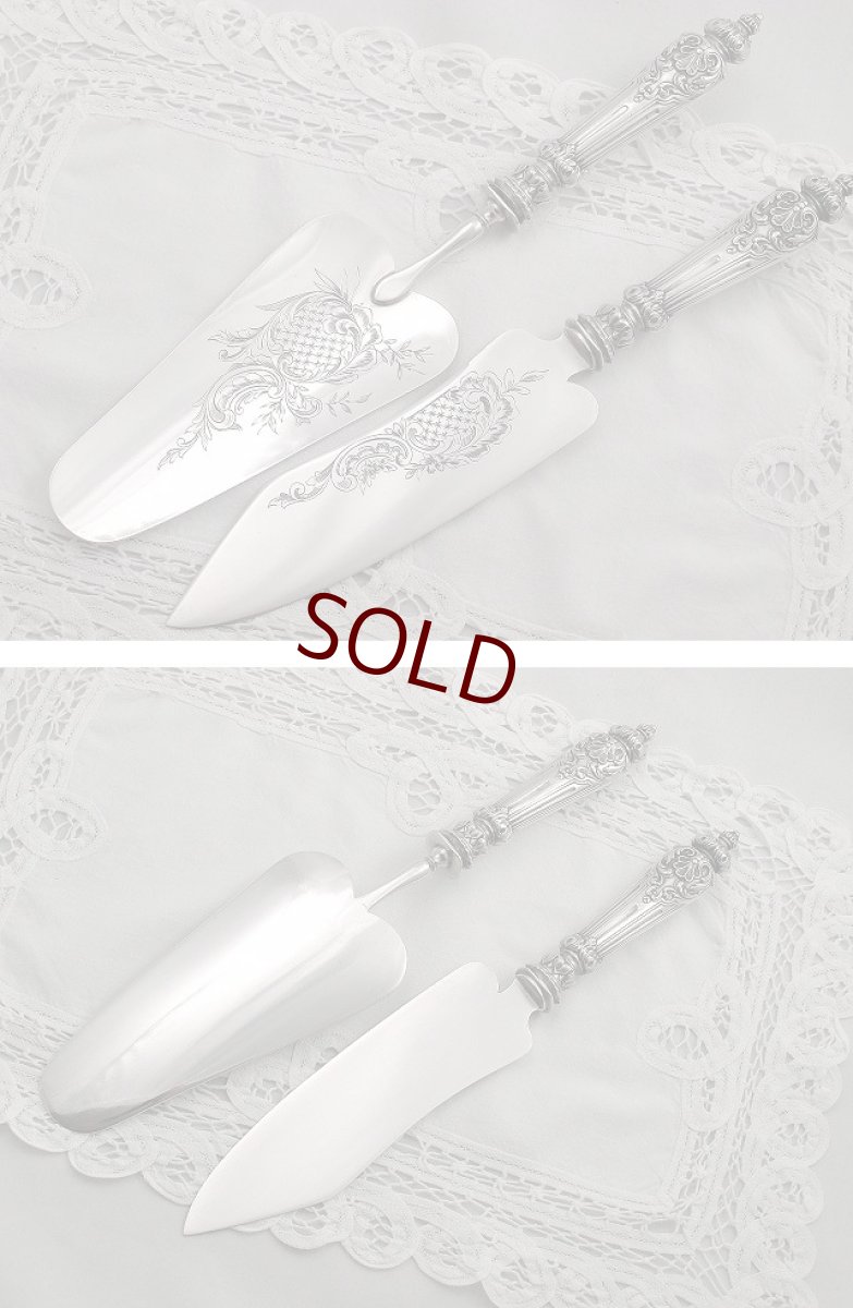 画像4: フランス19世紀 ロカイユ装飾が美しい  ケーキサーバー＆ナイフ (4)