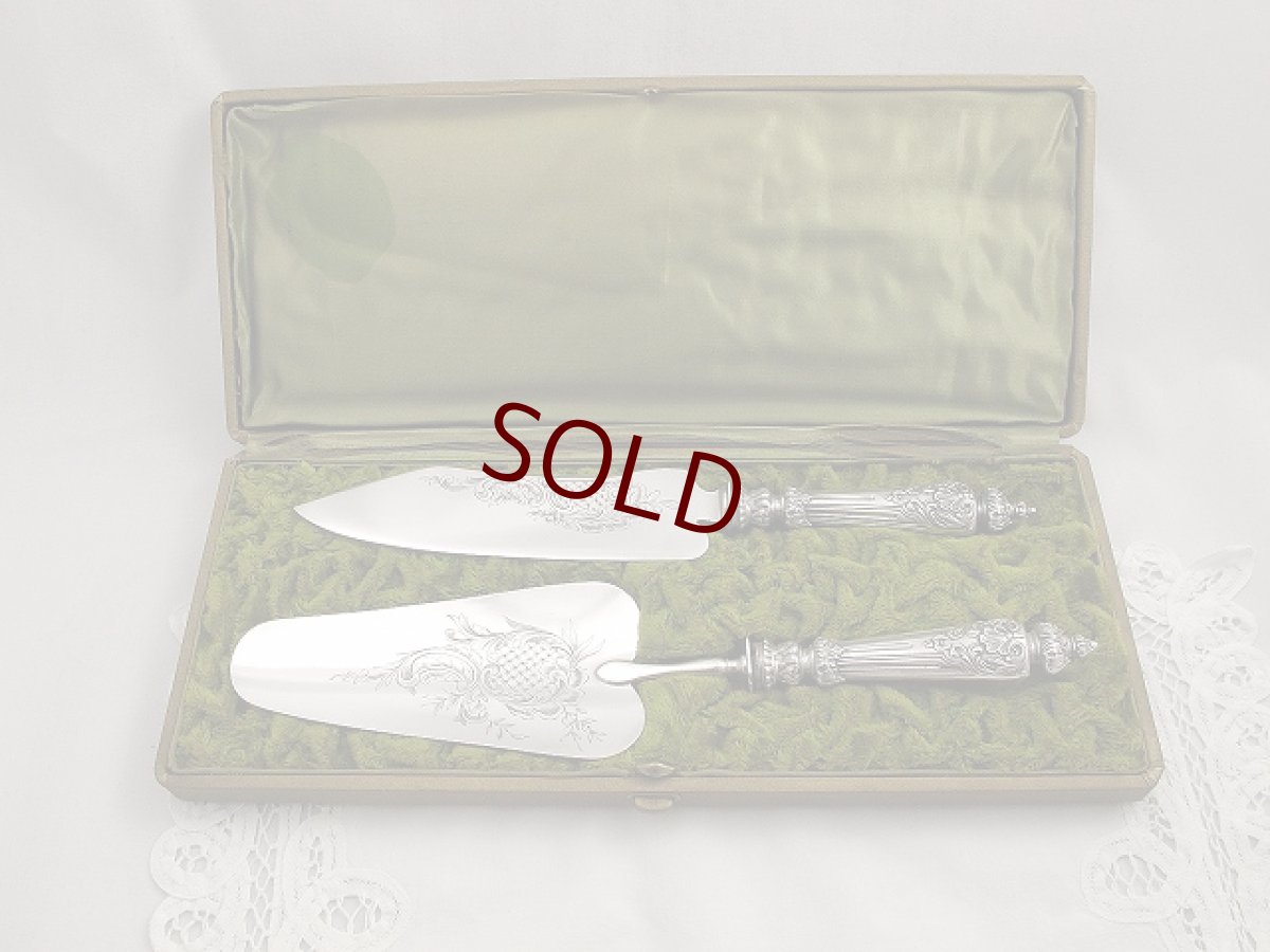 画像5: フランス19世紀 ロカイユ装飾が美しい  ケーキサーバー＆ナイフ (5)