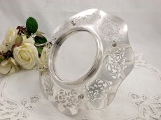 画像5: ヴィンテージ シルバープレート透かし彫　サンドイッチトレイ (5)