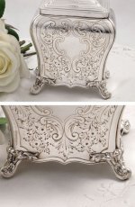 画像2: ヴィクトリアン 薔薇とお花、スクロールの ティーキャディー (2)