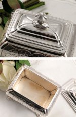 画像5: ヴィクトリアン 薔薇とお花、スクロールの ティーキャディー (5)