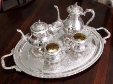 画像5: ヴィクトリアン 稀少 ハンドチェイシング 美彫　大型トレイ (5)