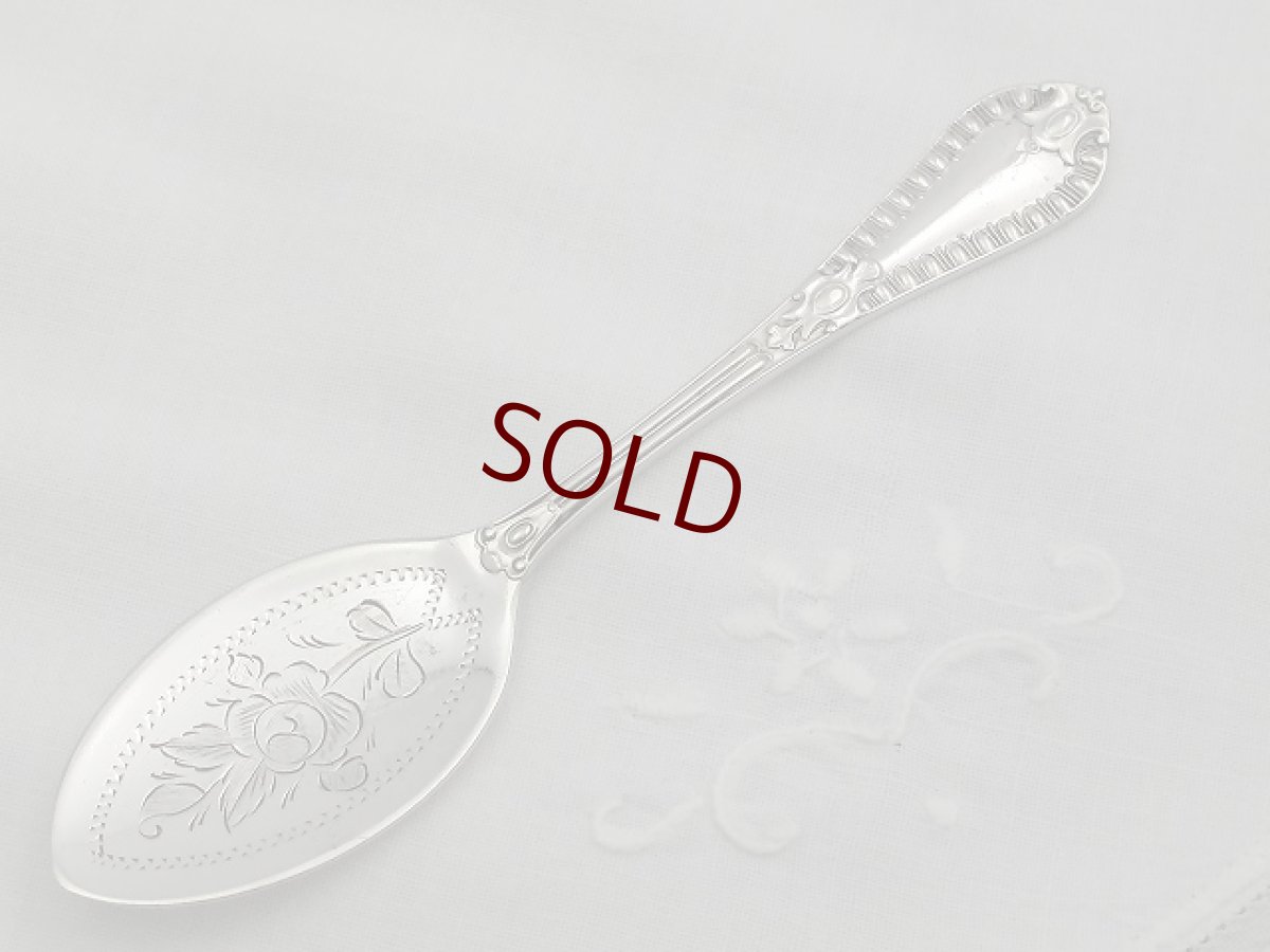 画像3: ヴィクトリアン/エドウォーディアン 薔薇の彫刻 ジャムスプーン (3)