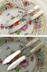 画像2: ヴィクトリアン　ペア　白蝶貝ハンドル　バターナイフセット (2)