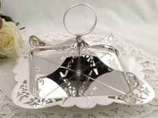 画像2: ヴィンテージ シルバープレート透かし彫　サンドイッチトレイ (2)