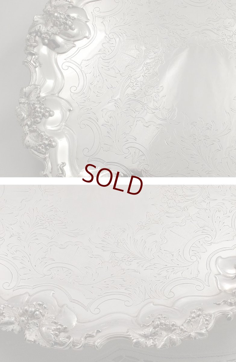 画像4: オールドシェフィールド 葡萄装飾　脚付き サルヴァ  (4)