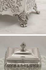 画像4: ヴィクトリアン 美彫刻 お花、スクロールの ティーキャディー (4)