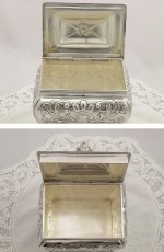 画像5: ヴィクトリアン 美彫刻 お花、スクロールの ティーキャディー (5)