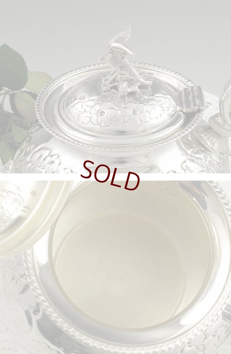 画像5: ヴィクトリアンロココスタイル 小鳥の摘みとお花のティーポット (5)