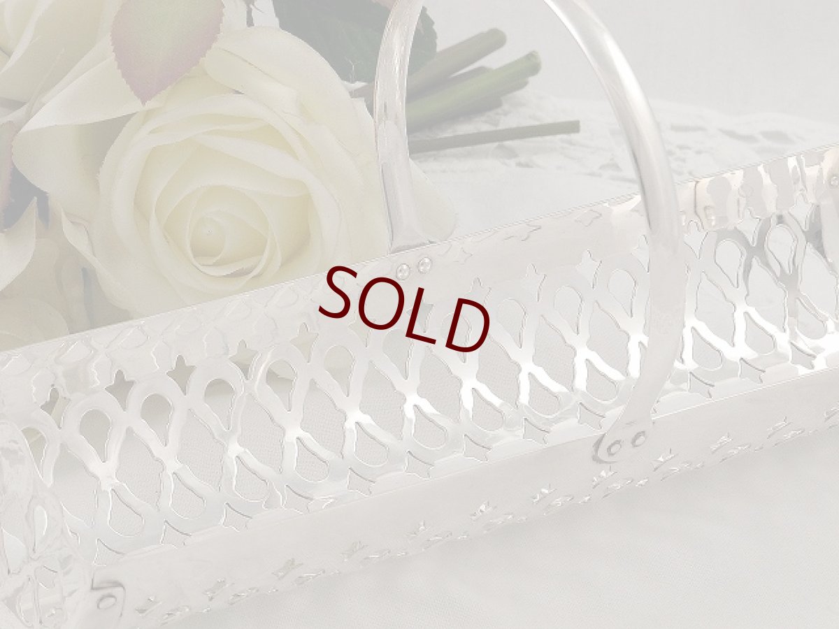 画像2: 稀少 透かし細工  シルバープレート ビスケットトレイ (2)