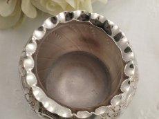 画像4: ヴィクトリアン　シルバープレート　手彫り  ミニフラワーポット その２ (4)