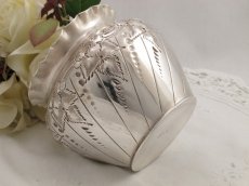 画像3: ヴィクトリアン　シルバープレート　手彫り  ミニフラワーポット その２ (3)