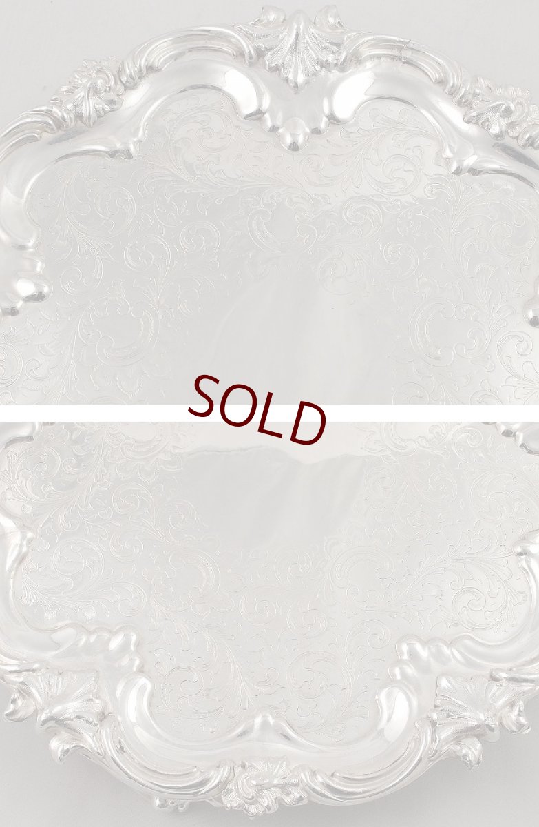 画像3:  ヴィクトリアン 美彫刻　脚付きサルヴァ (3)